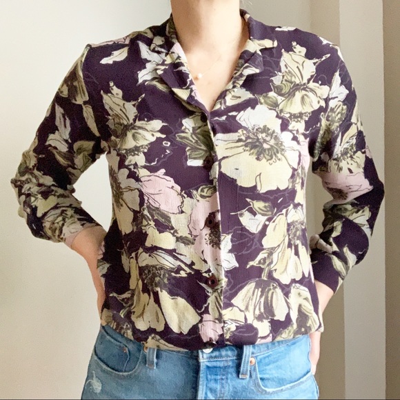 Vintage Tops - Vtg Moda Petite by Paris Star Burgundy Blouse S